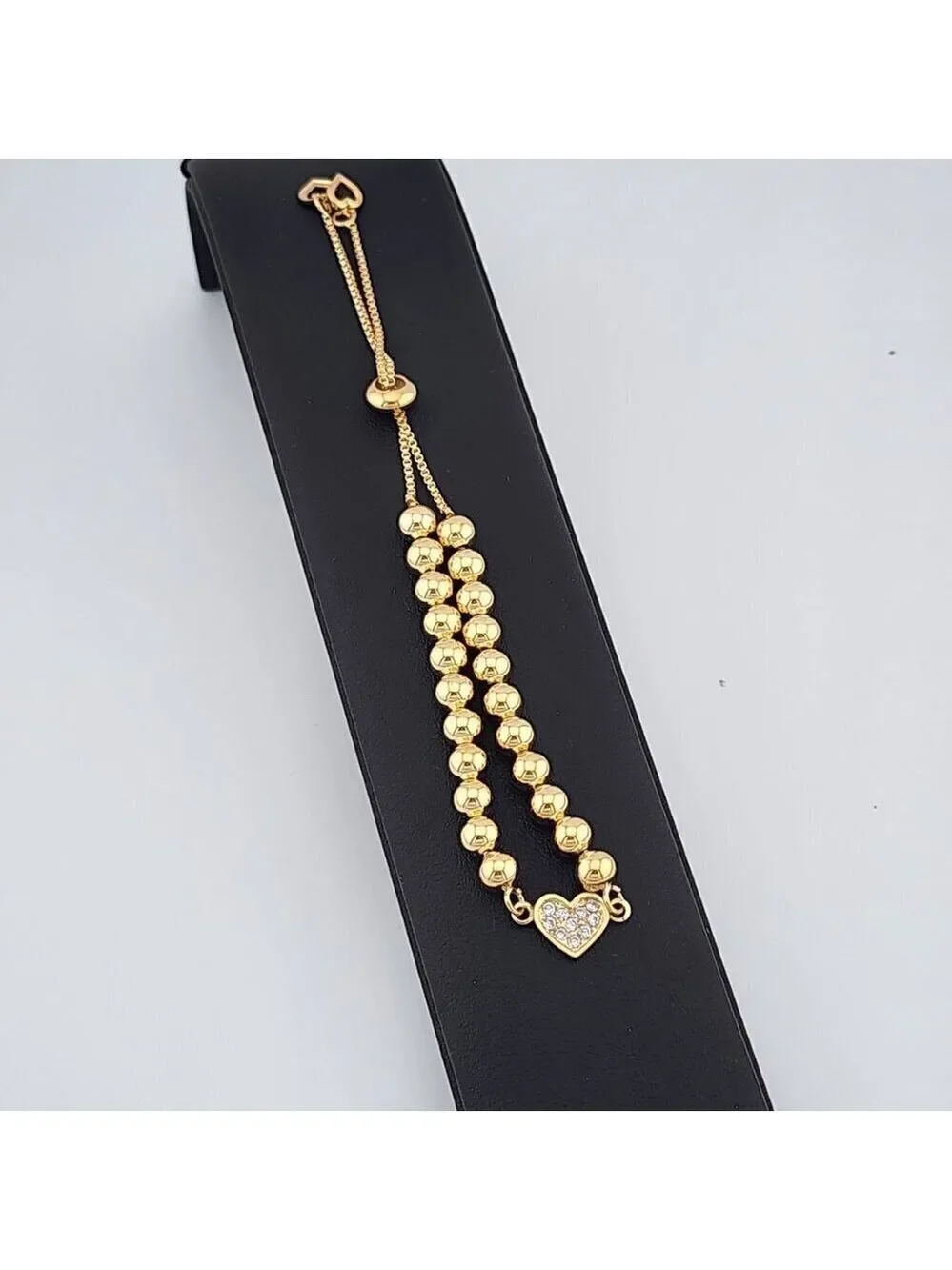 Brand New Brazilian 18k Gold Filled Adjustable Heart Bracelet